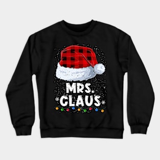 Mrs Claus Red Plaid Christmas Santa Family Matching Pajama Crewneck Sweatshirt